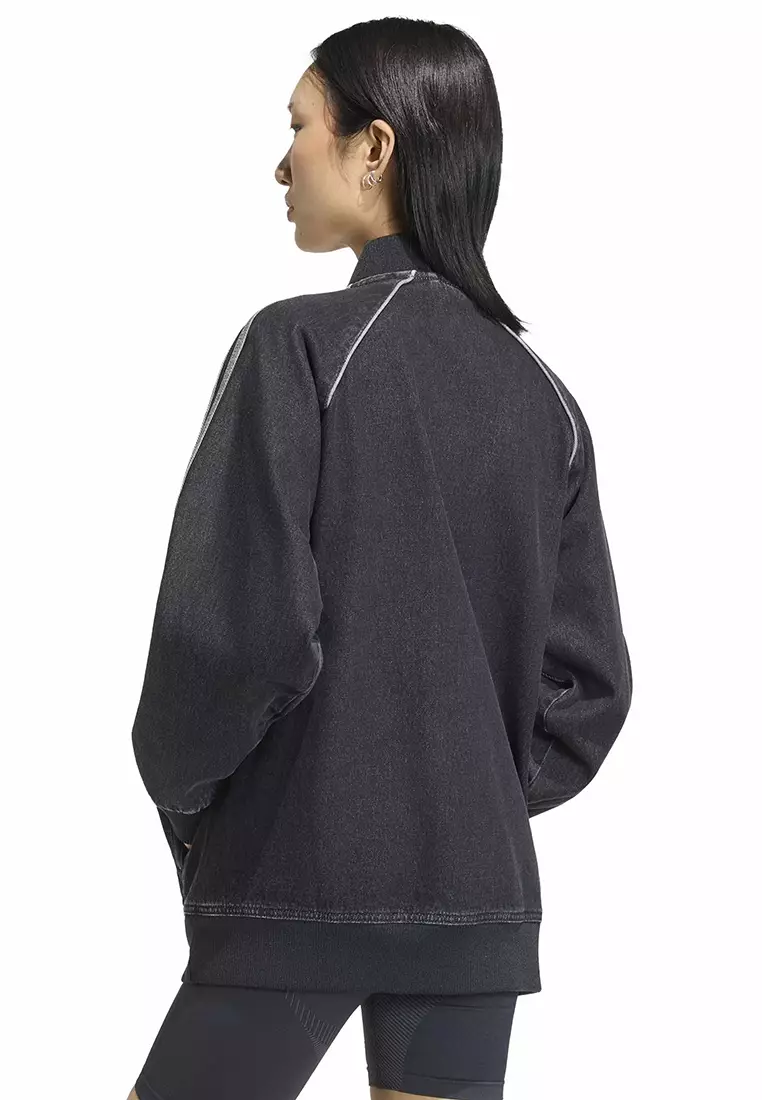 Lifestyle SST OVERSIZED DENIM TRACKTOP Women Black KQ6471