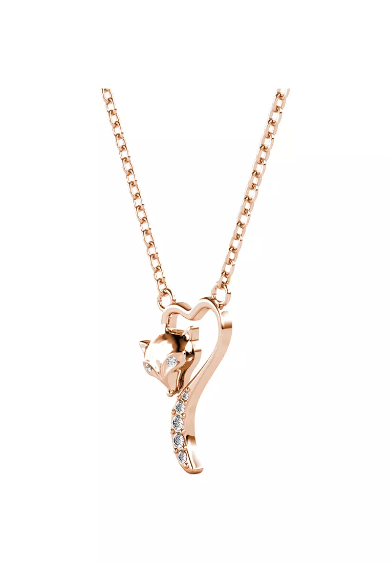 Fox Love Pendant RG - Kalung Crystal by Her Jewellery