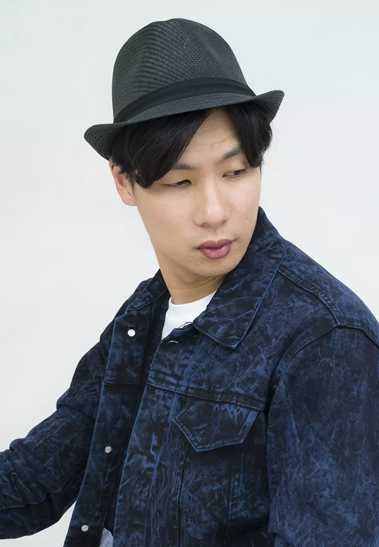 Topi fedora cowboy hat fedora ratan black houseofcuff