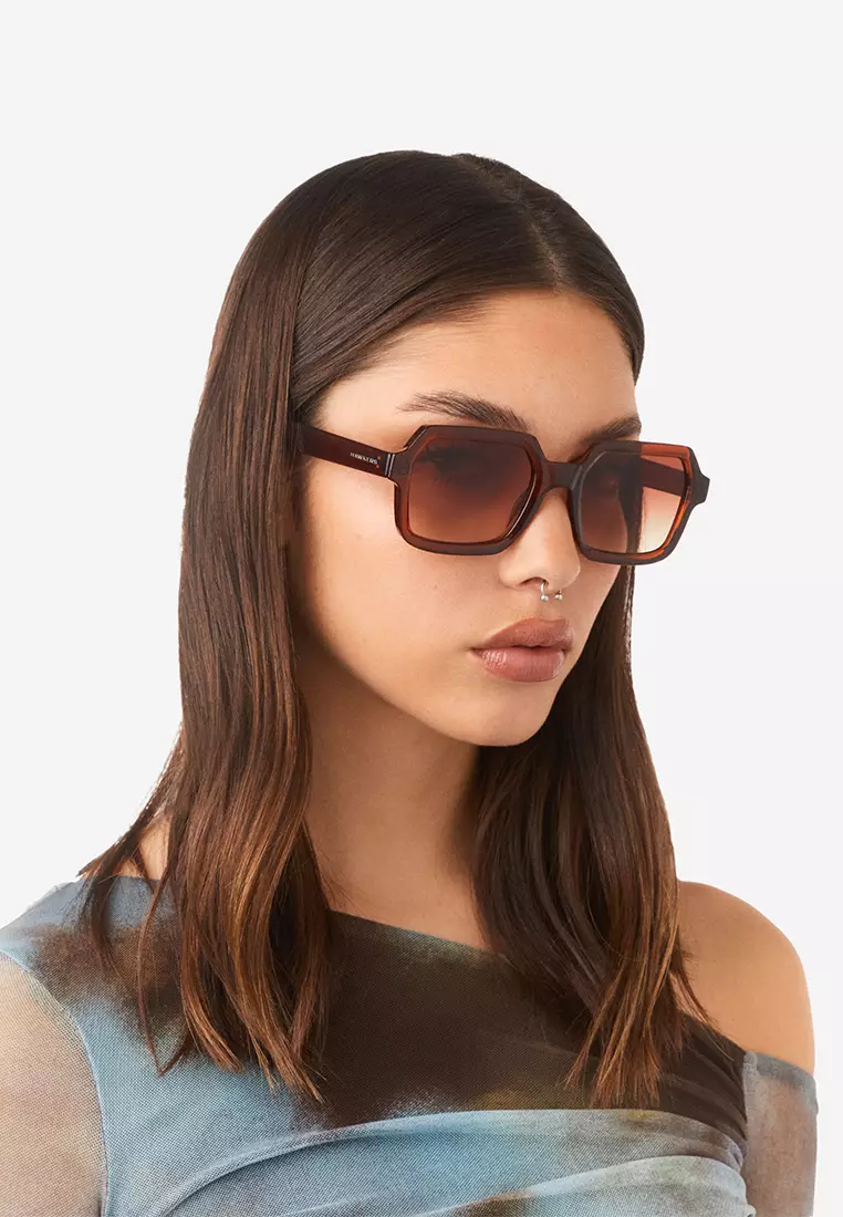 HAWKERS Brown Terracota Minimal Max Sunglasses For Men And Women, Unisex. Official Product Designed In Spain