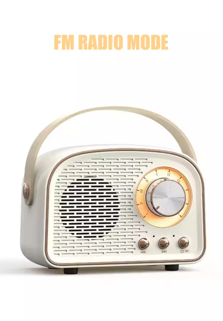 Value Deal - 5s PRO MINI Wireless Earphones - Purple + Mini Wireless Bluetooth Retro Vintage Speaker - White