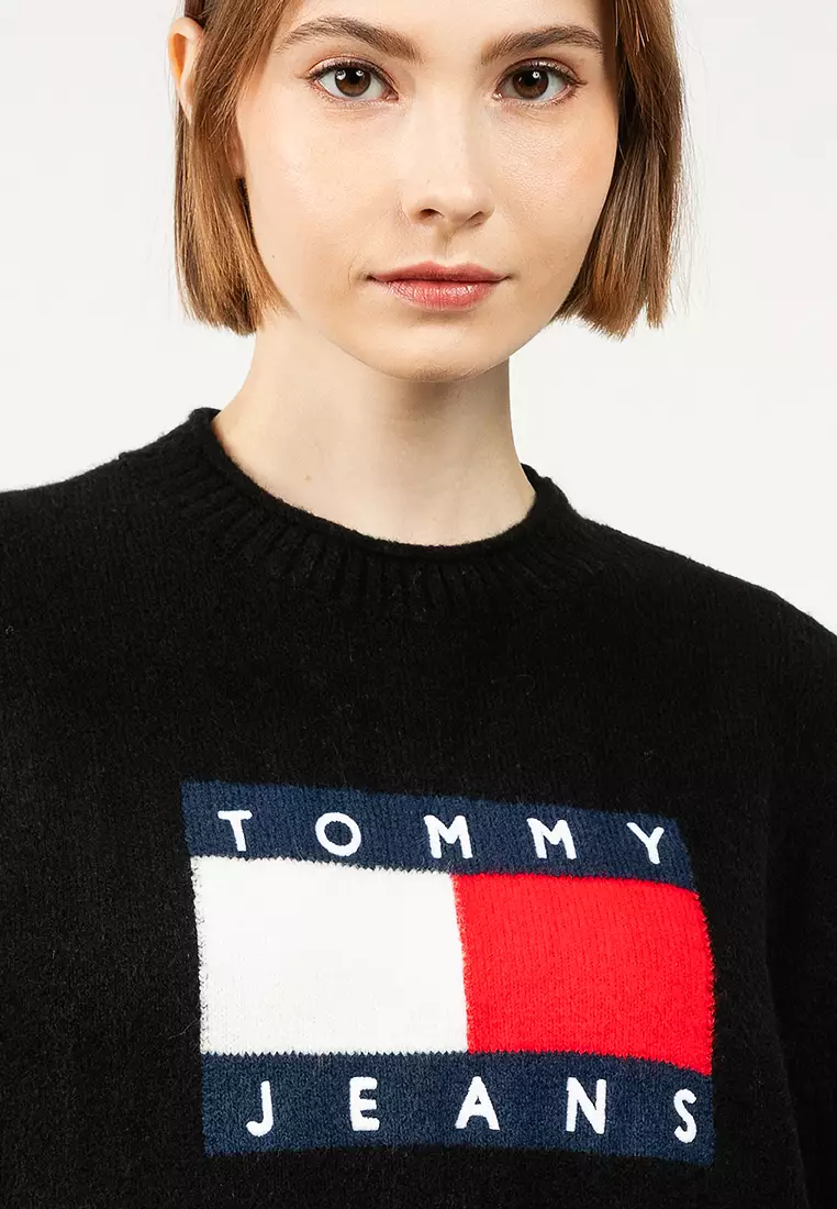 Tommy Flag Badge Mini Sweater Dress - Tommy Jeans