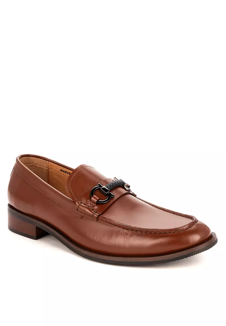 Discount on Bristol Shoes  shoes - SKU: Marvel Brown Loafer with Buckle