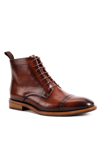 Twenty Eight Shoes Cognac Vintage Leather Brogue Boot G802-6 62DBASHE598041GS_1