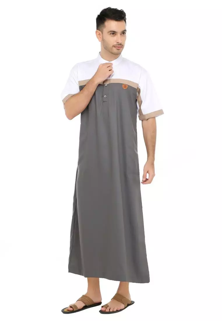 Jubah Gamis Muslim Pria Ghifari - Abu Tua