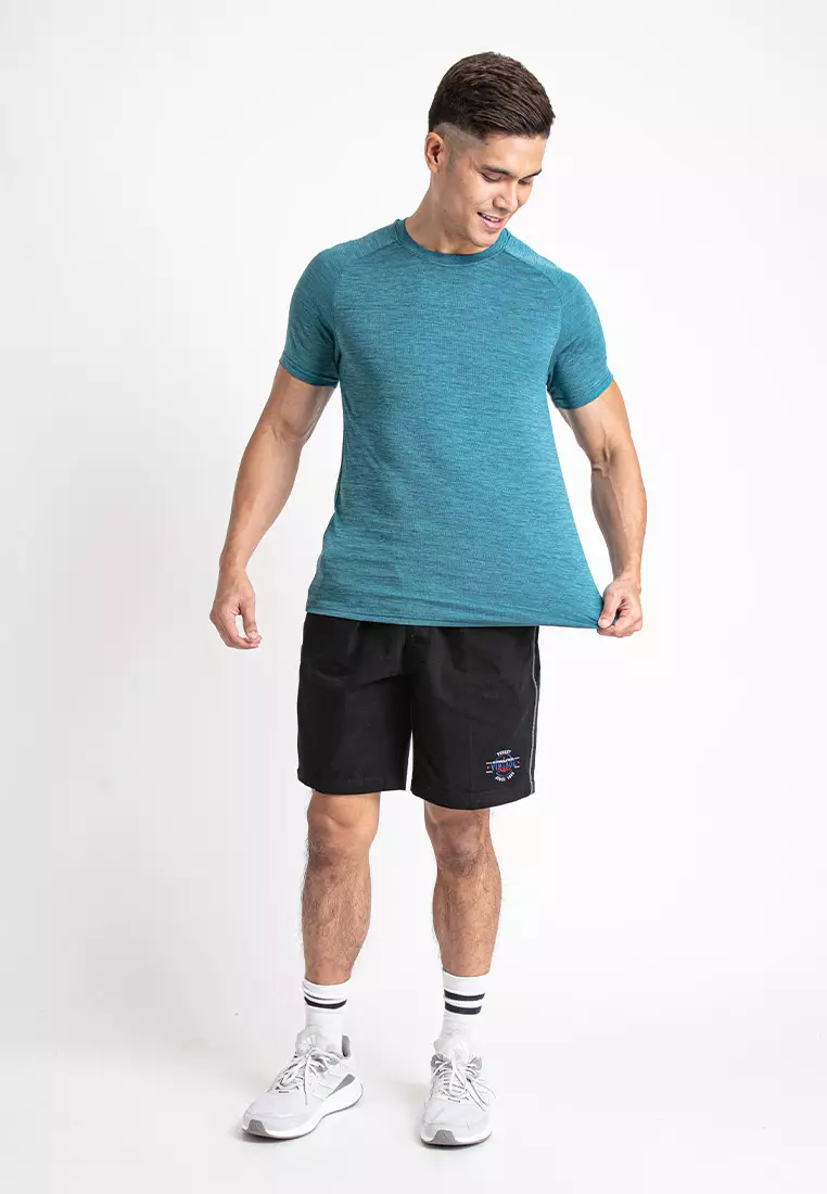 Forest Dri-Fit Quick Dry T Shirt Men Round Neck Sports Tee - 23751-37TurkishBlue
