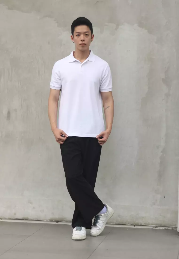 Kale Park White/ Kaos Polo Pria Lengan Pendek Kerah / Polo Shirt Slim Fit