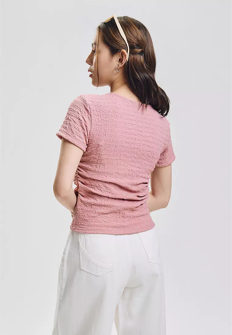 Slim Fit Textured Knit Top