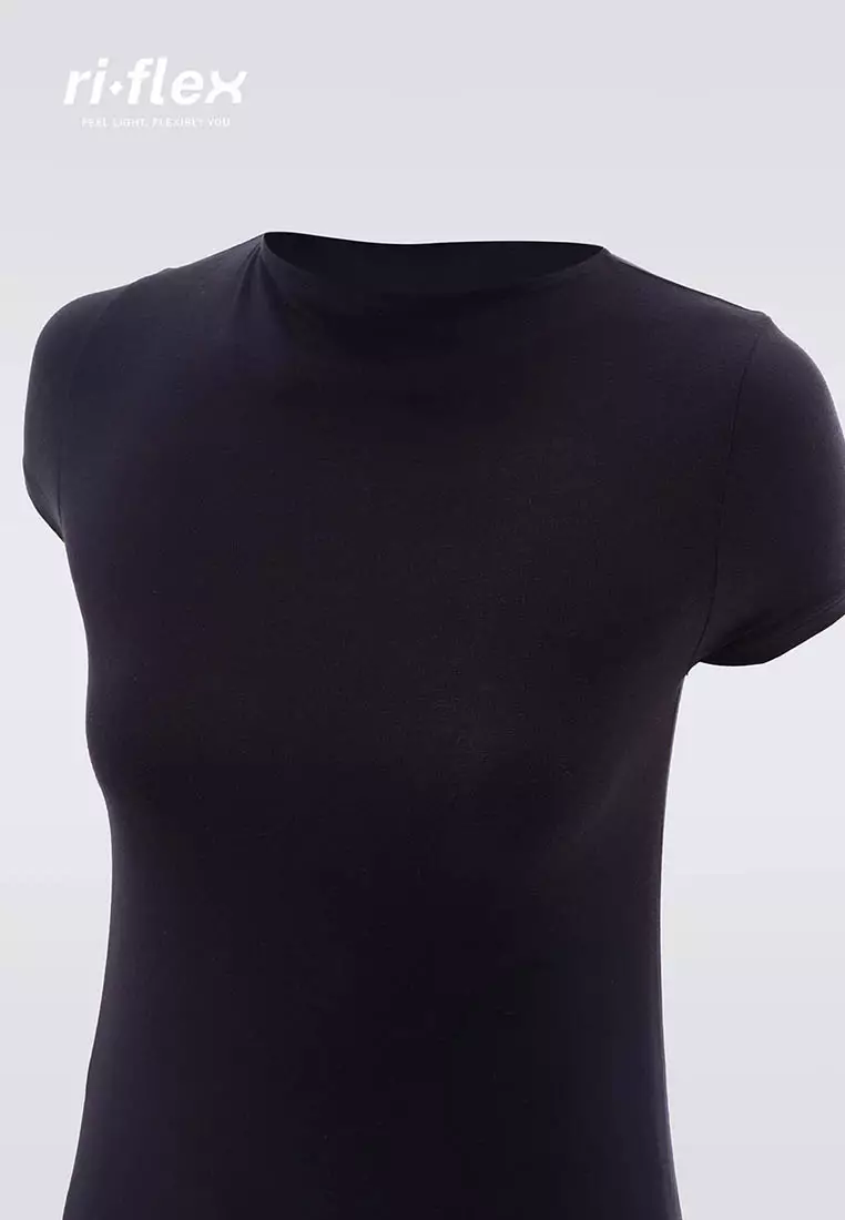 Ria Miranda Black Comfy Short Sleeve Top