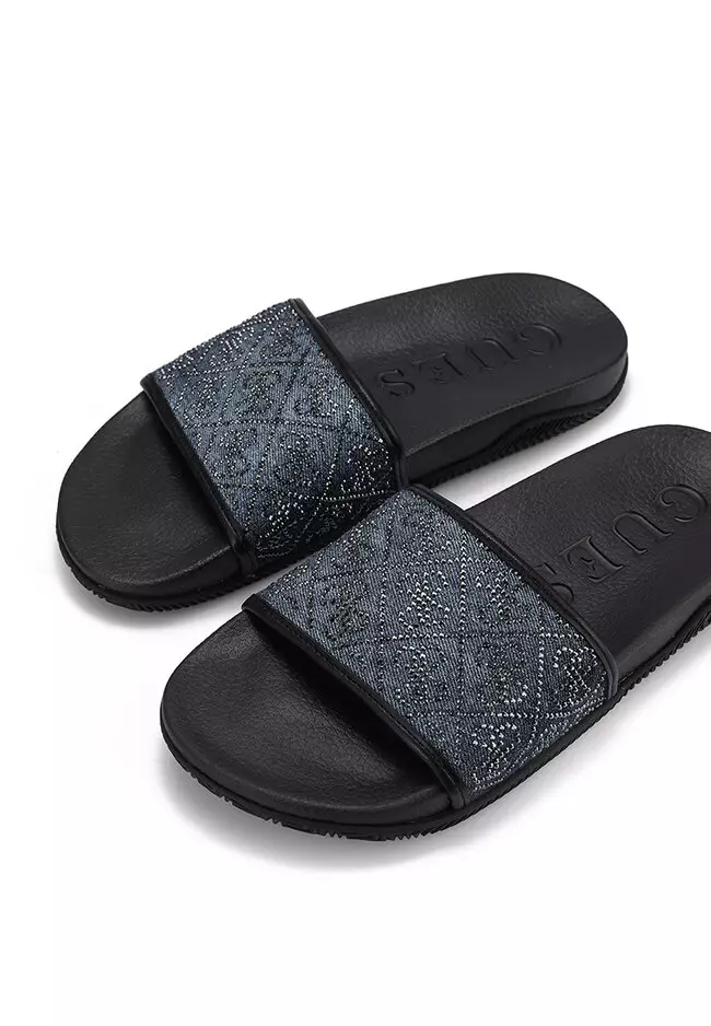 Guess hot sale black slides