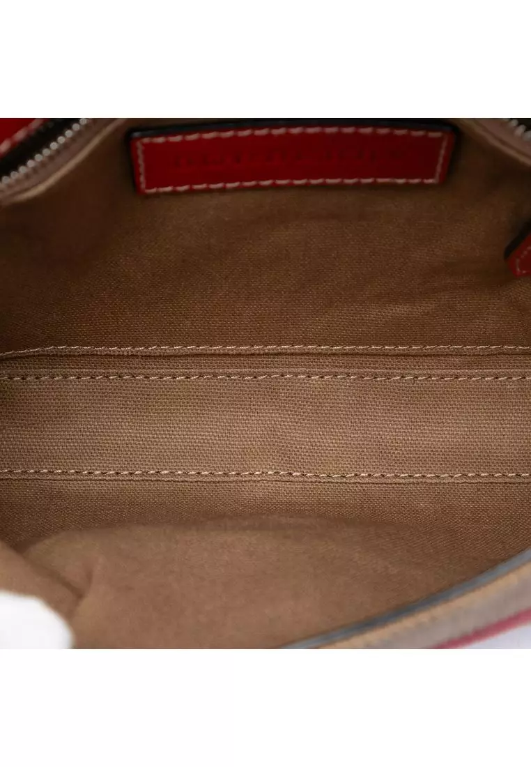 Pre-Loved Burberry Leather And House Check Canvas Henham Crossbody