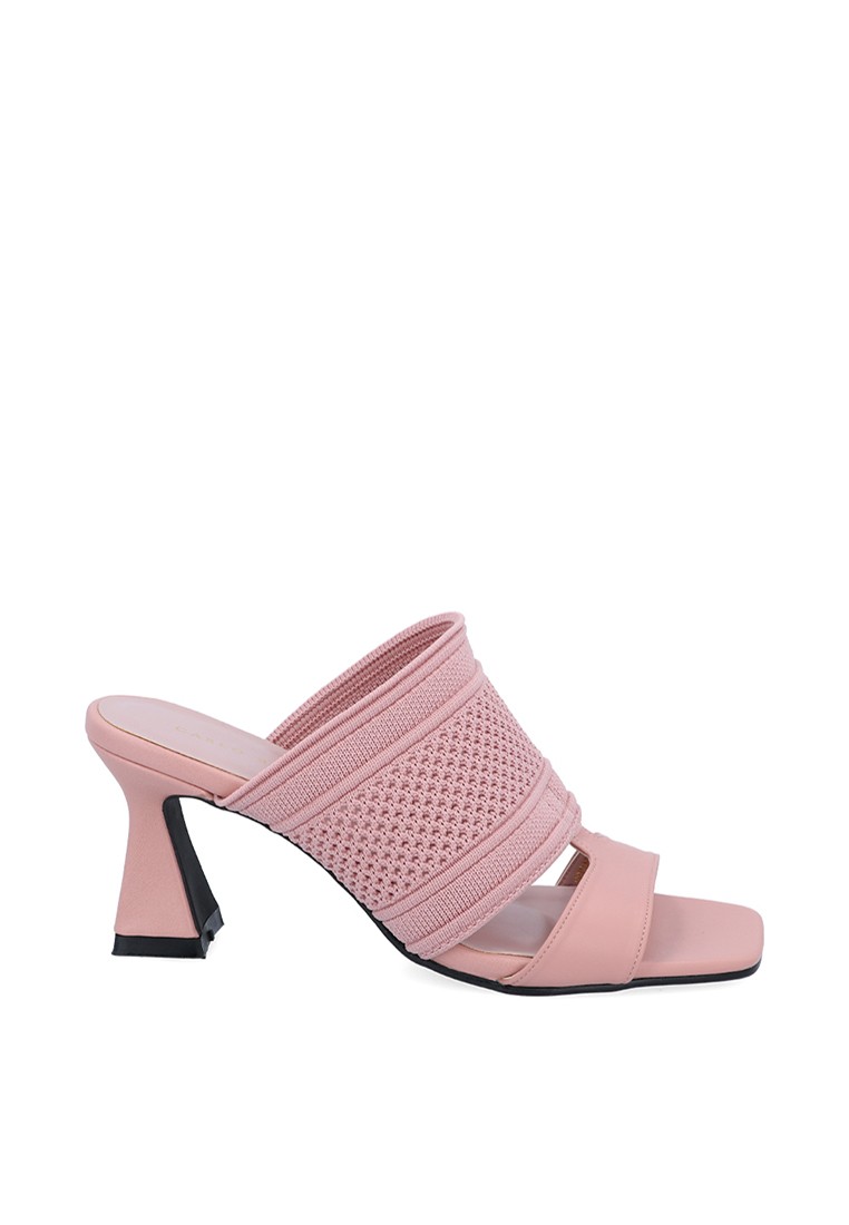 Pink Elouise Knit Banded Heel Sandals