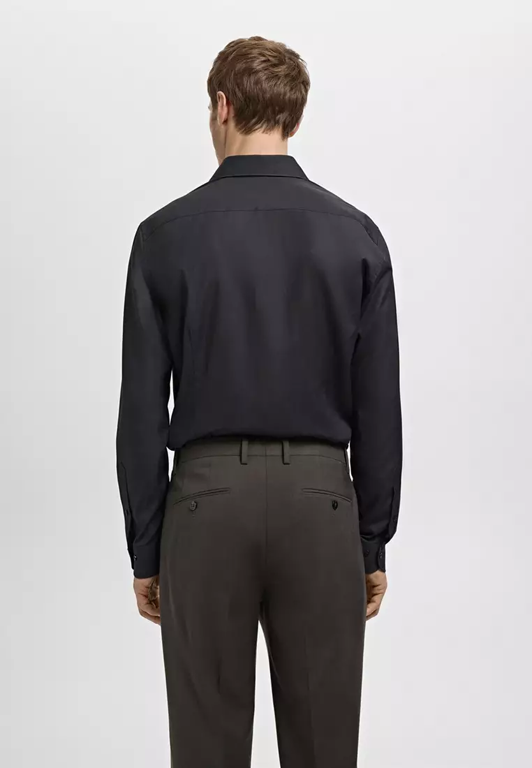 Slim-Fit Cotton Poplin Suit Shirt