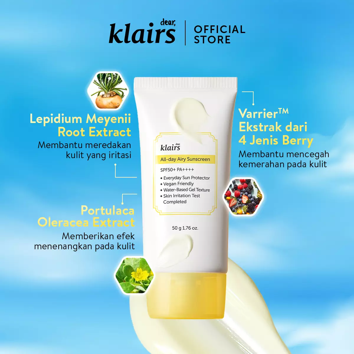 Dear Klairs All-Day Airy Sunscreen SPF50+ PA++++ 50G