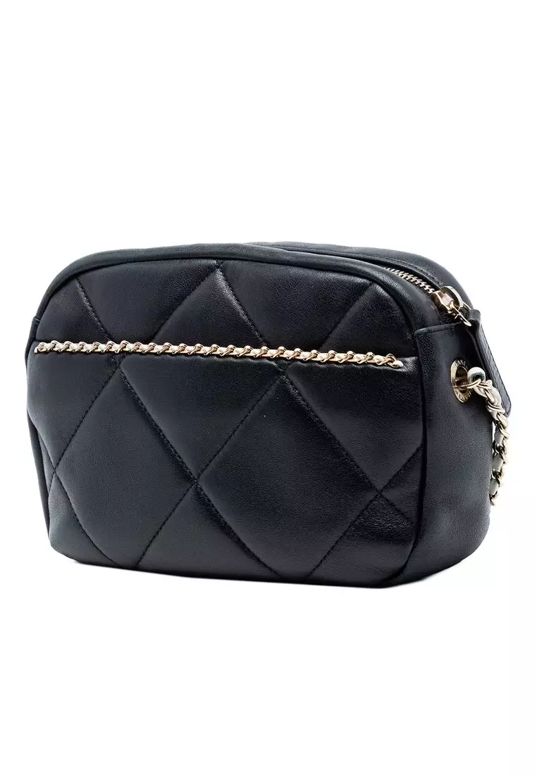 Pre-Loved Chanel Cc Lambskin Chain Embellished Camera Bag