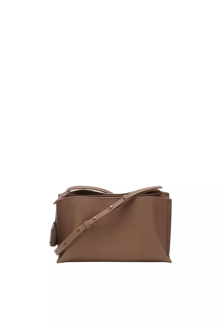 DAE 斜背袋 - 十字壓紋焦糖色