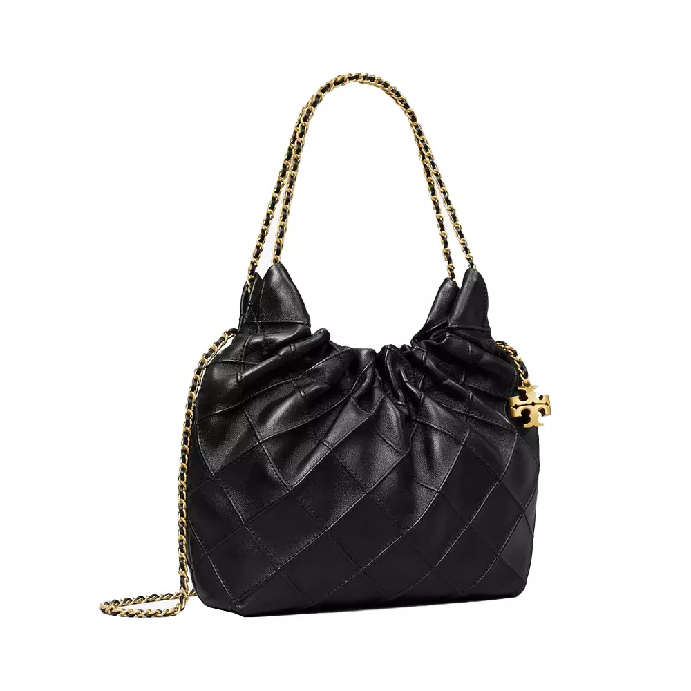 Fleming Chain Mini Hobo Bag Black