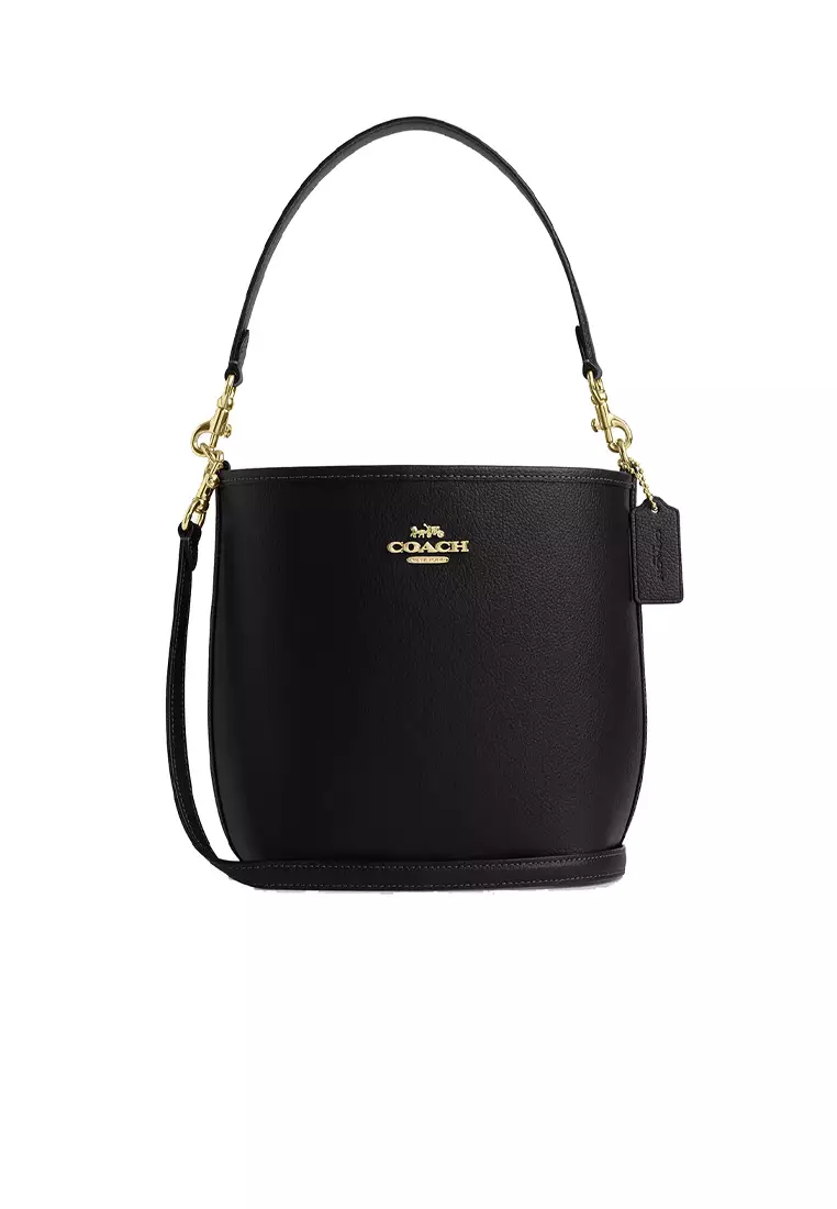 City Bucket Bag In Pebble Leather Black CT801