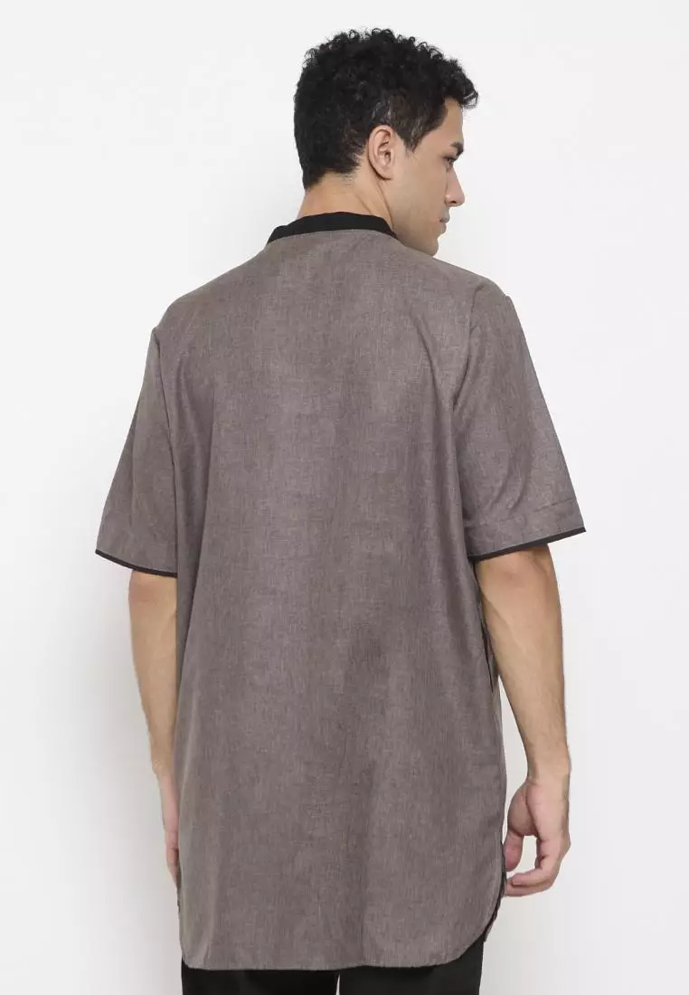 Zayidan Baju Koko Gamis Muslim Pria Zulfan - Cokelat