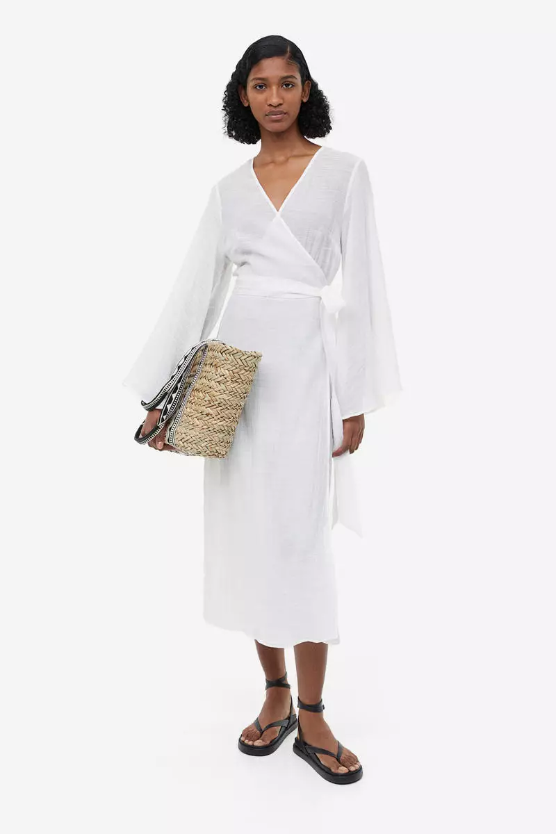 Buy H M Long wrap dress 2024 Online ZALORA Singapore