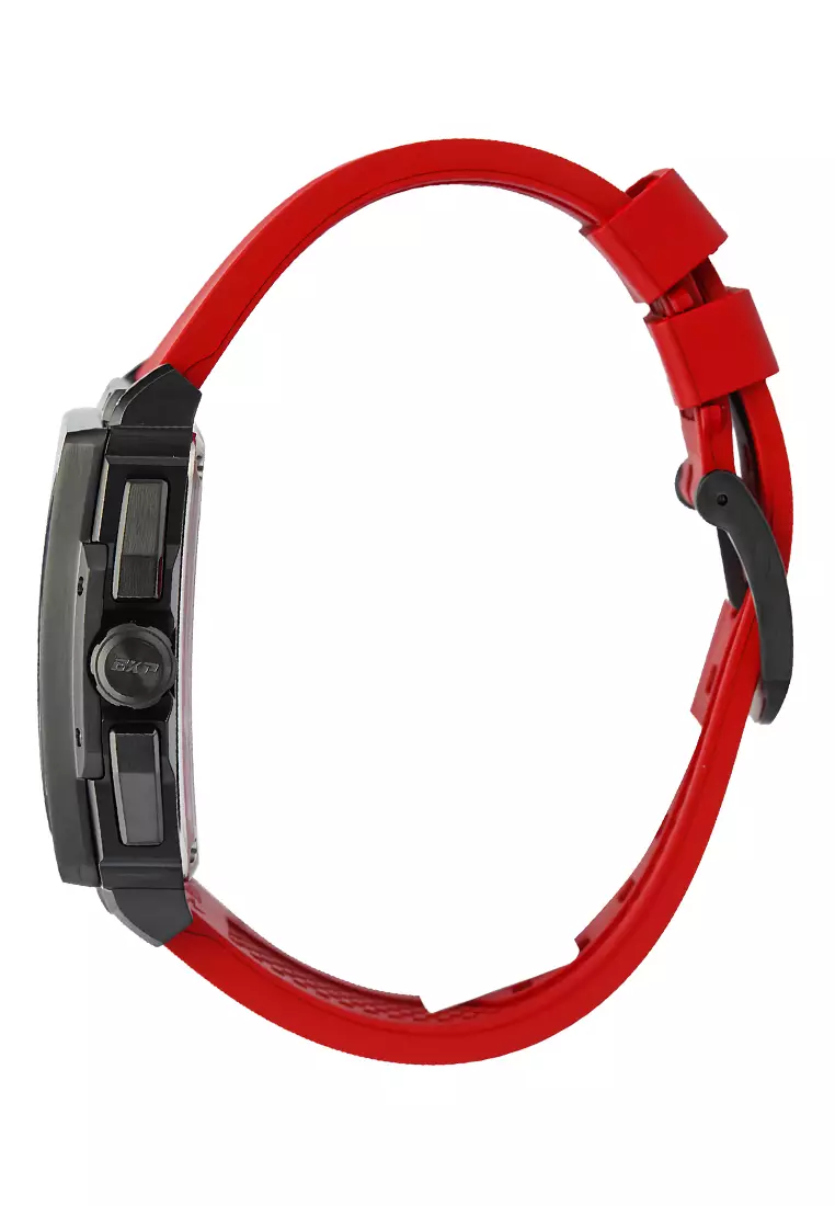 Expedition EXP 6844 MCRIGBARE - Jam Tangan Chronograph Pria - Red Rubber Strap