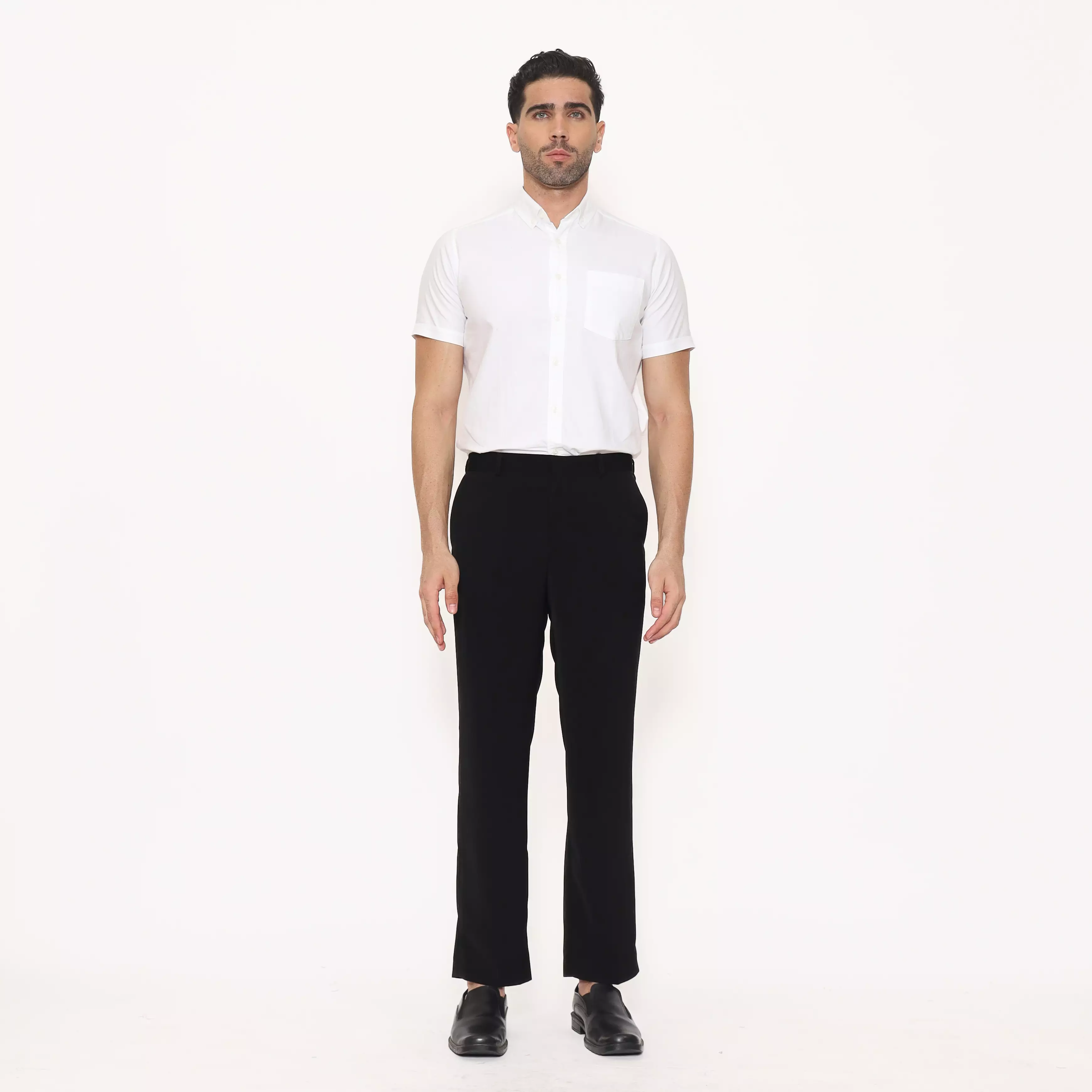 Lawell Celana Panjang Pria Formal LUTHER Regular Fit | Jet Black | Polyester Premium Polos
