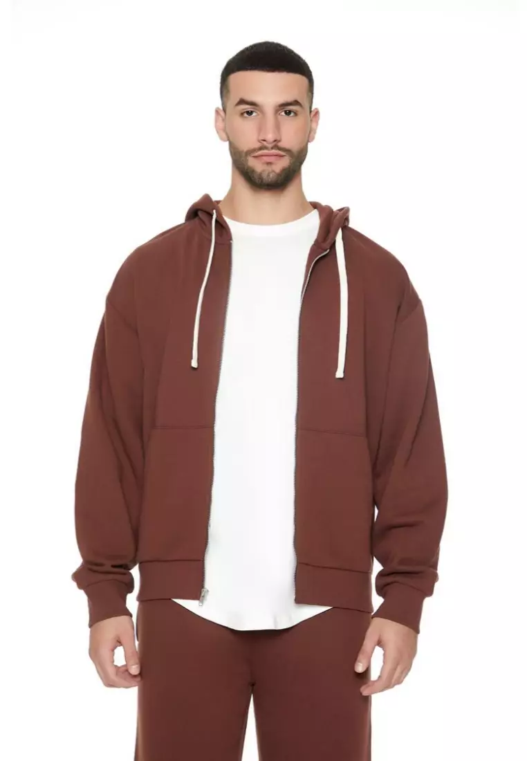 Red zip up hoodie forever 21 shop
