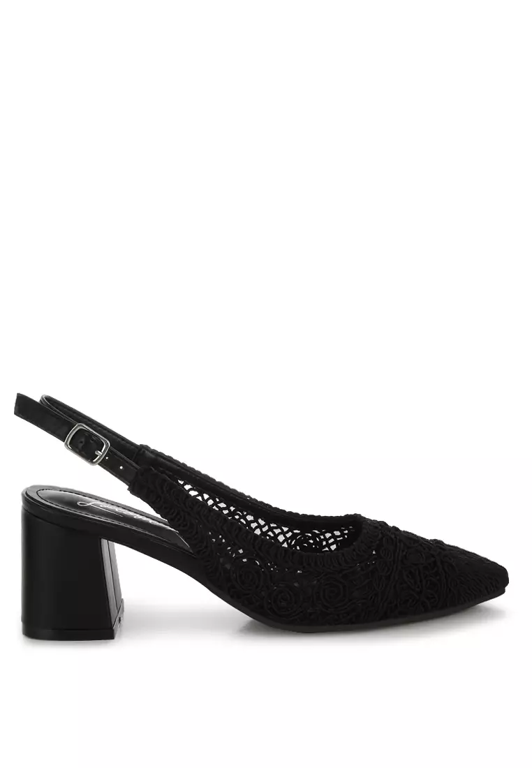 Discount on London Rag  shoes - SKU: Woven Design Slingback Sandals in Black