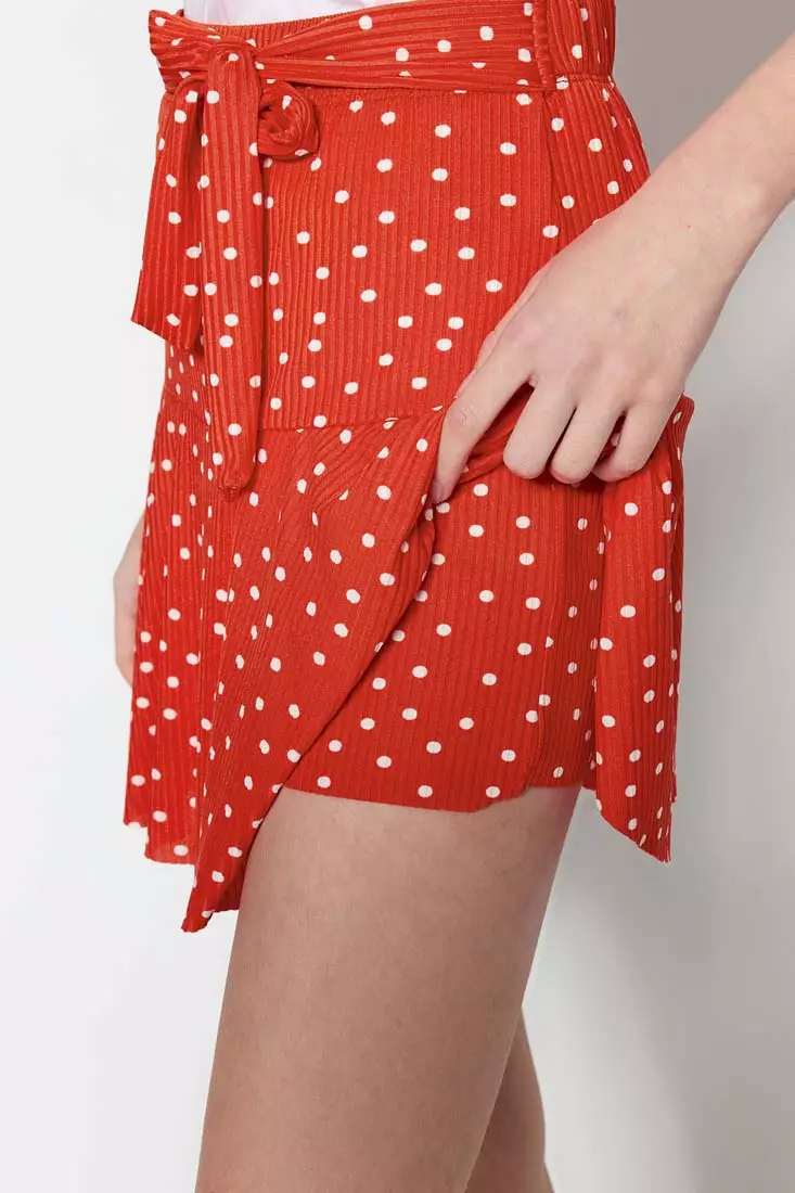 Red and white polka dot shorts new arrivals
