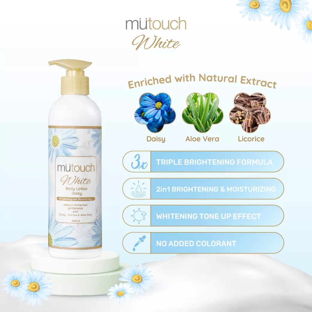 Mutouch White Brightening Set - DAISY - Shower 750ml + Lotion 400ml - Perawatan Tubuh