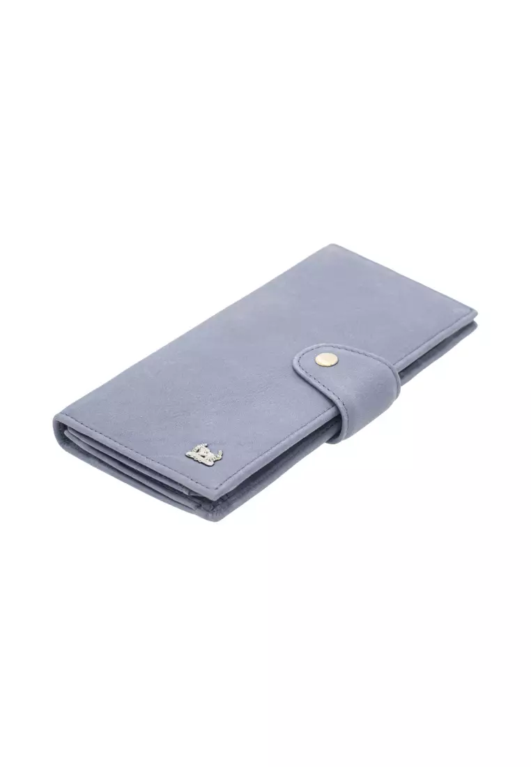 LancasterPolo Top Grain Cow Leather Unisex Bifold Long Wallet with Snap Closure PWB 20871