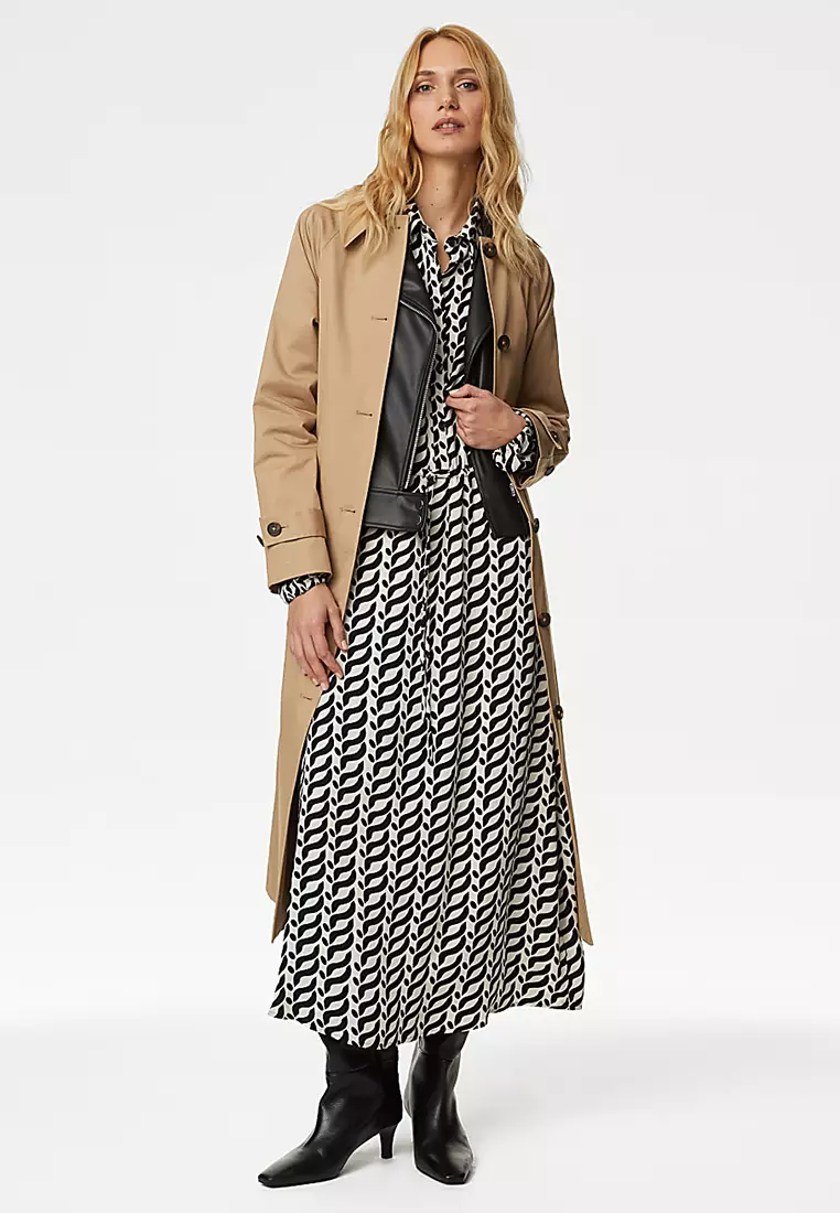 Cotton Rich Belted Longline Trench Coat