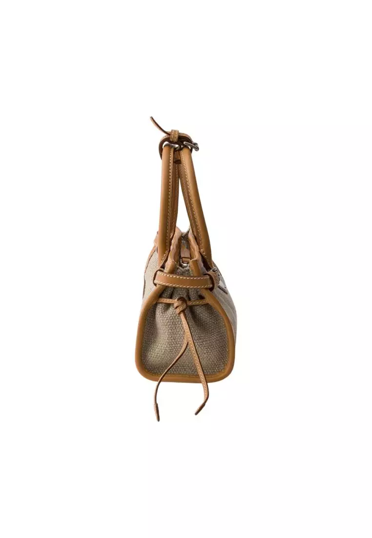 Bonnie Small Linen and Leather Handbag Rope/Natural