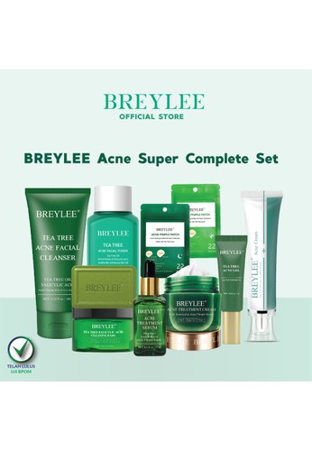 BREYLEE Acne Super Complete Set - Perawatan Wajah Berjerawat (10 pcs)