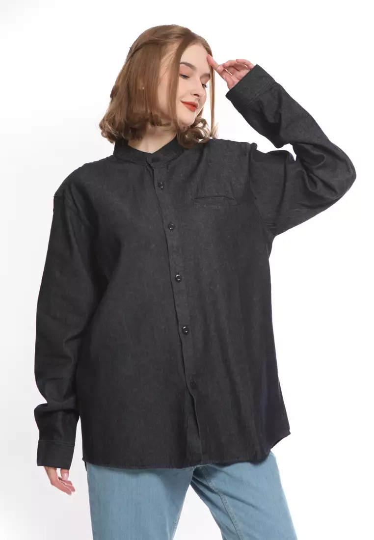 Tunik Denim Krah Mandarin KB282310