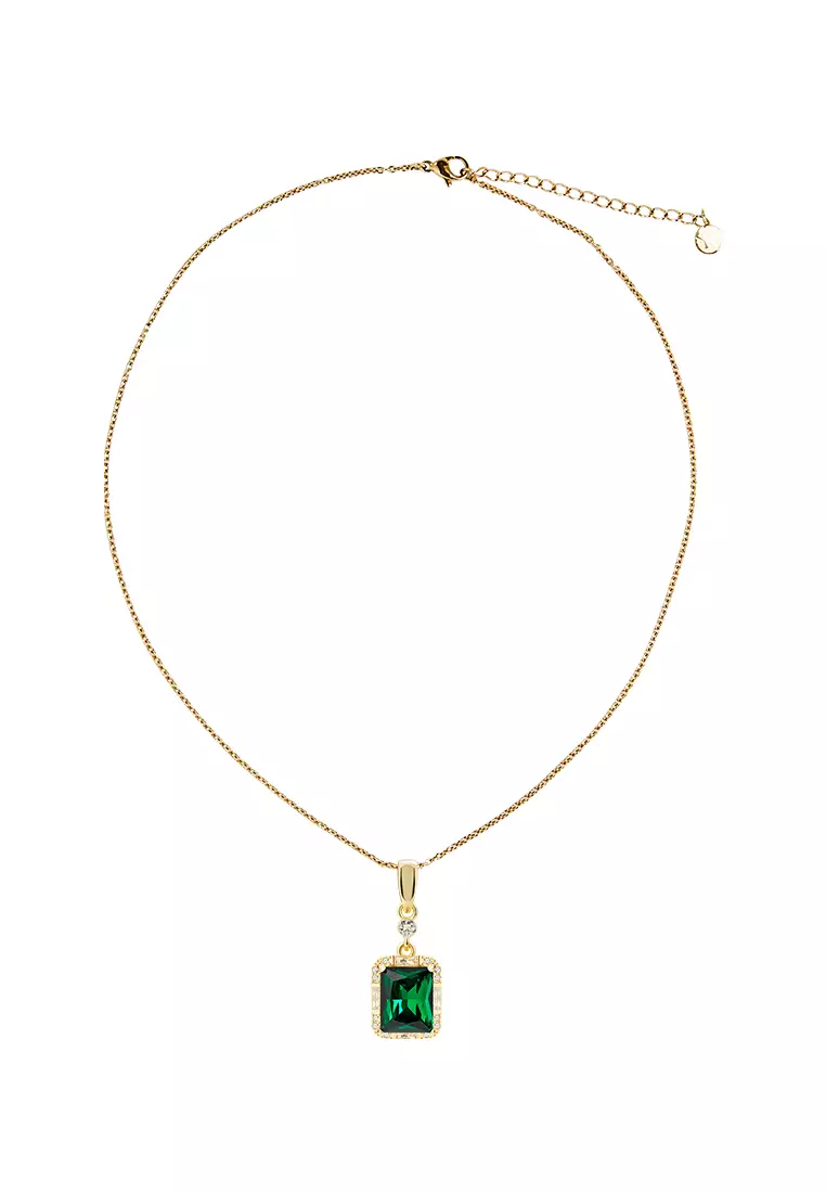 Vladimir 女士項鍊 金色項鍊 鑽石 祖母綠寶石項鍊【原創設計】