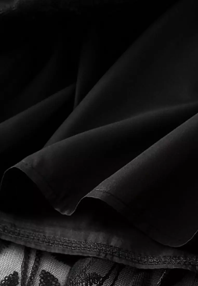 Mesh Sequin Embroidered Midi Skirt AF1888