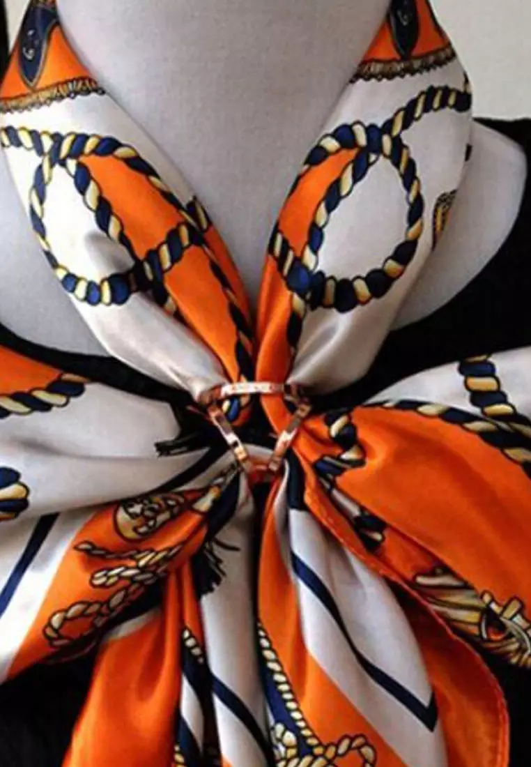 Women's Accessories Trio Hole Shaped Scarf Ring Buckle  Bros Wanita Rose Gold