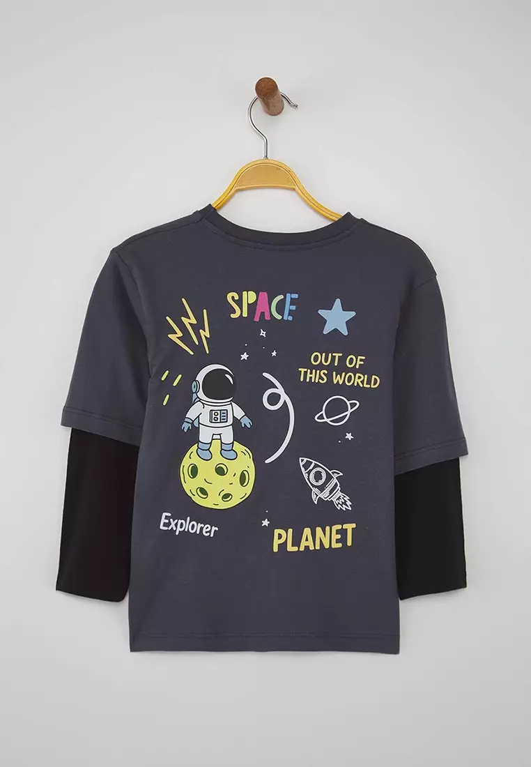 Printed Regular Fit Knitted Boys T-Shirt