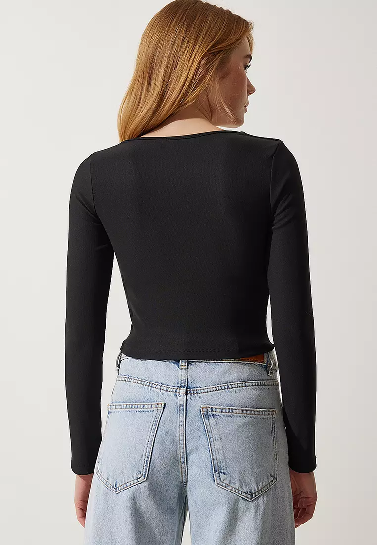 2-Pack Crop Long Sleeve Tops