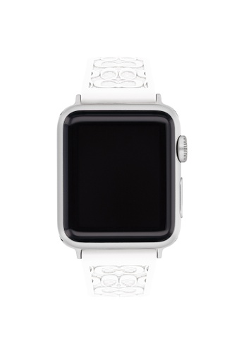 Coach Watches white Coach Apple WatchÂ® Strap White Rubber 38mm Women's (14700050) C0EB5AC022B0E4GS_1