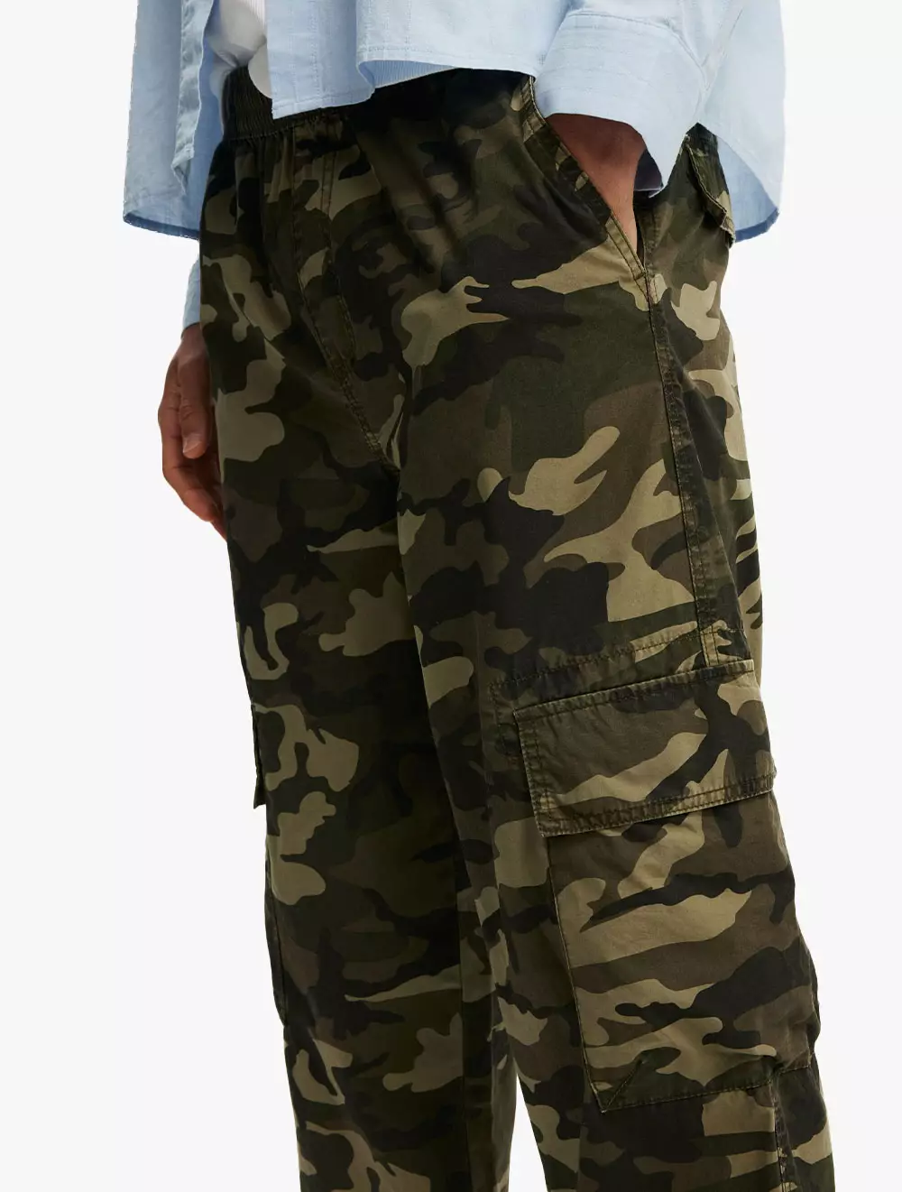 Cotton On - PANTS - Knox Baggy Cargo Pant - DARK CAMO
