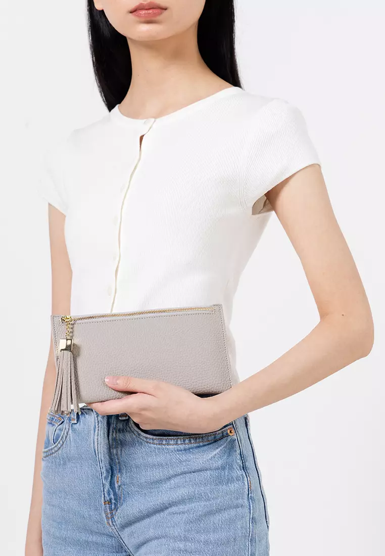 Pebbled Pouch With Card Holder