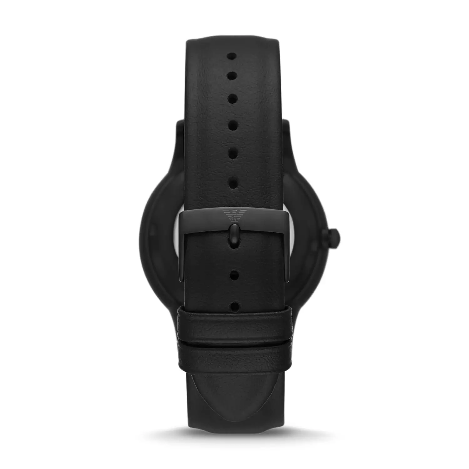 Emporio Armani Renato Black Blue Leather Jam Pria 43MM AR80060