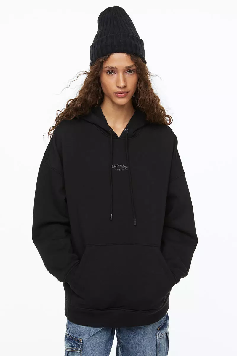 Buy H&M Oversized hoodie in Black Dark 2024 Online