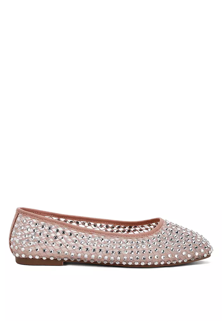 Discount on London Rag  shoes - SKU: Light Pink Naked Rhinestone Ballerinas