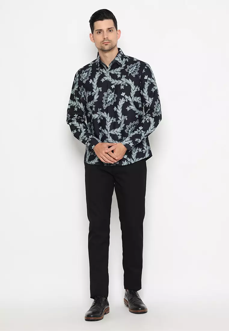 Kemeja Batik Pria Bahureksa - Navy