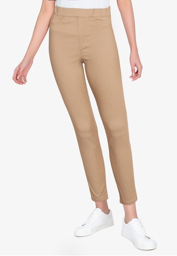 ZALORA BASICS beige Denim Jeggings FA018AA0E1C72EGS_1