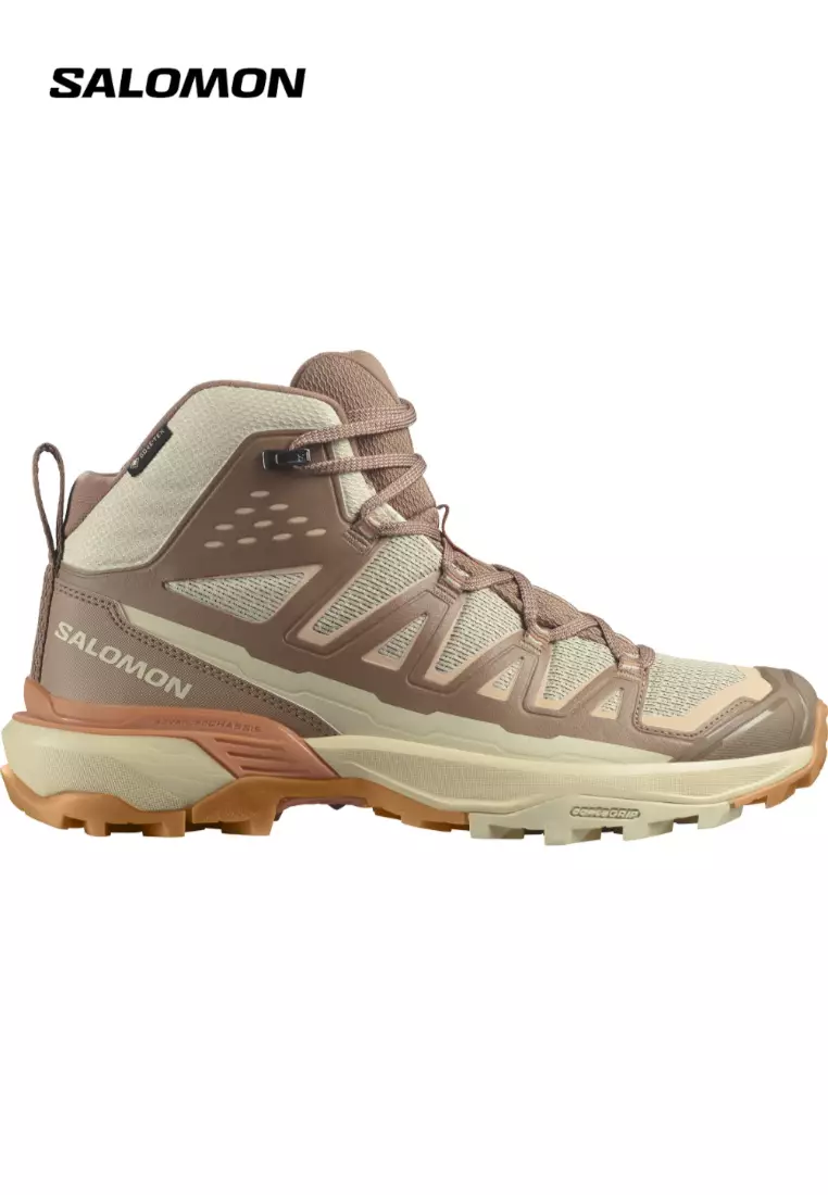 Discount on Salomon  shoes - SKU: X ULTRA 360 EDGE MID GTX Women Outdoor Shoes in Shortbread / Raw Umber / Prairie Sunset