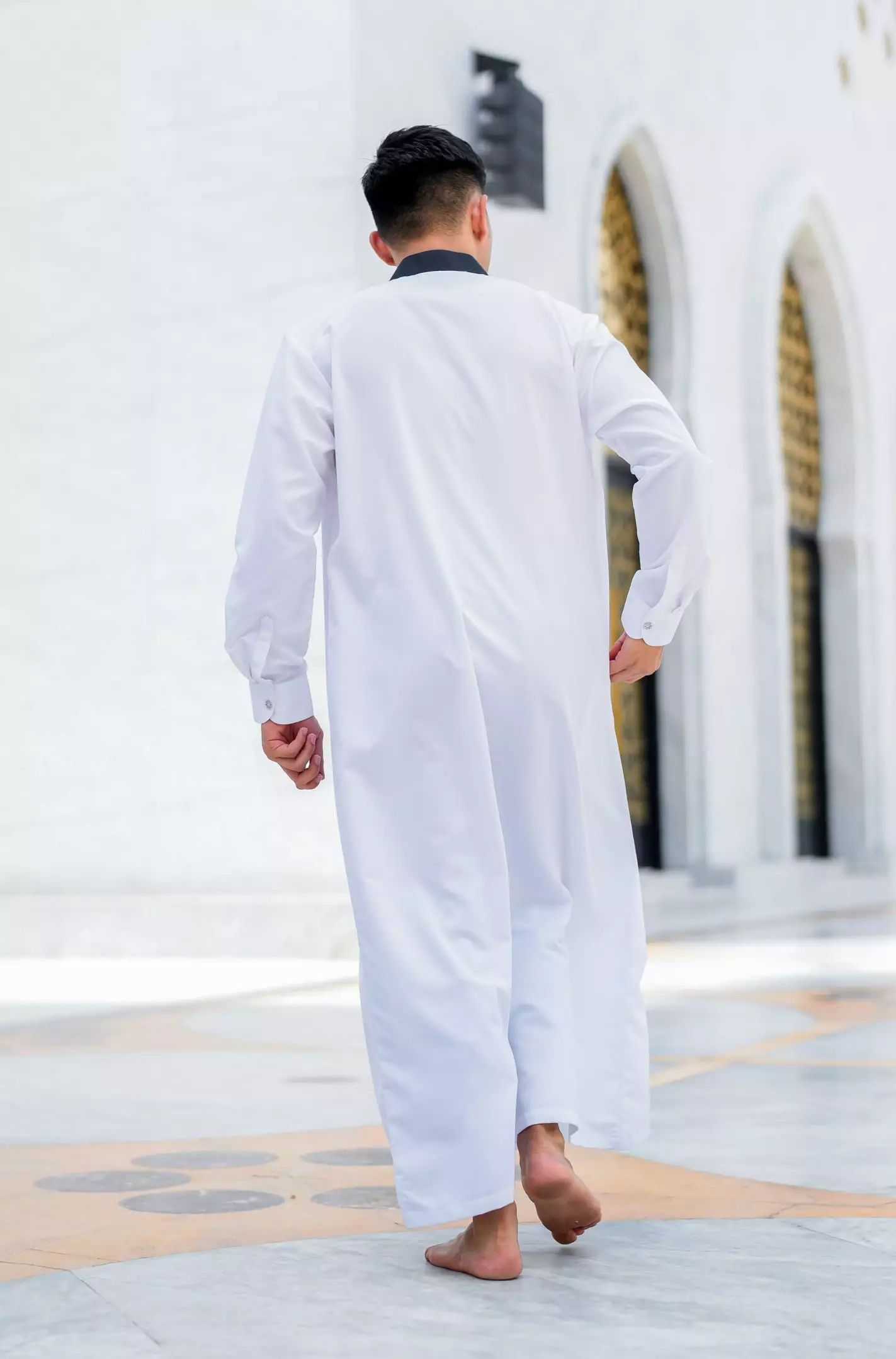 Koko Jubah Gamis Pria  Ashraf White Regular Fit